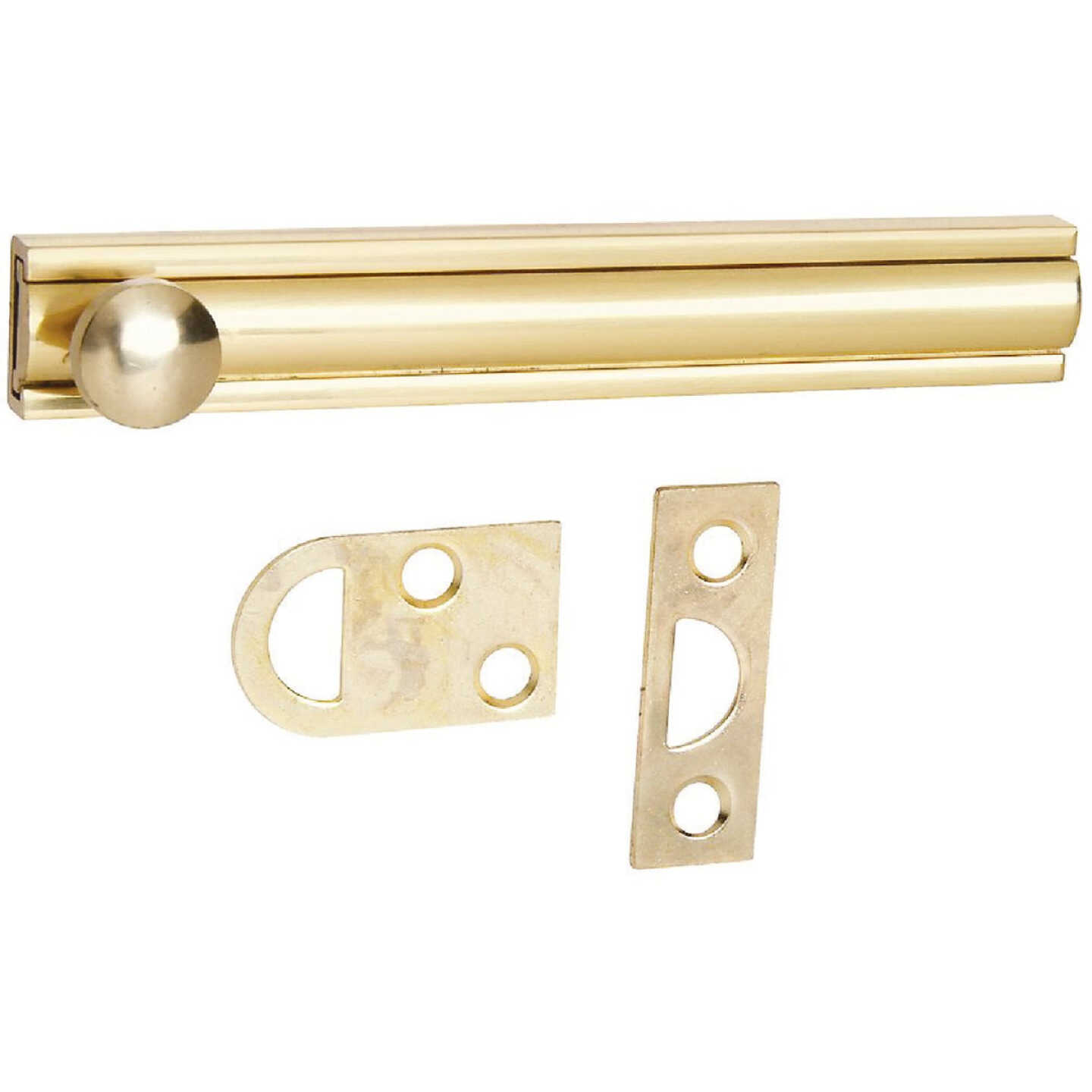 National Gallery Series 4 In. Polished Brass Door Surface Bolt Image 1